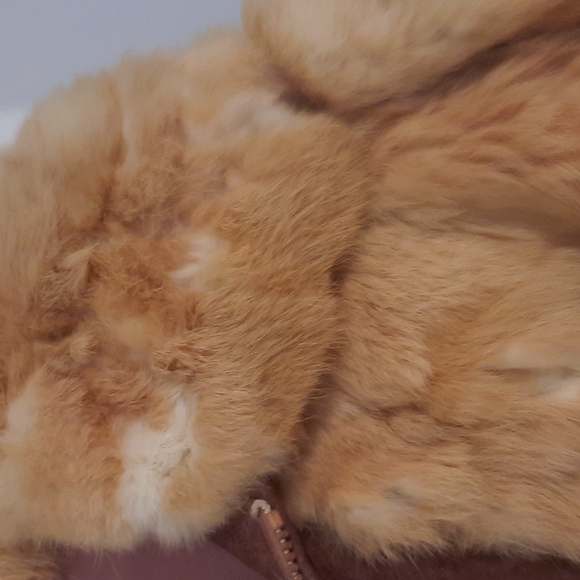 Beautiful tan and browns Vintage Rabbit Fur 1970's Jacket - Picture 7 of 8